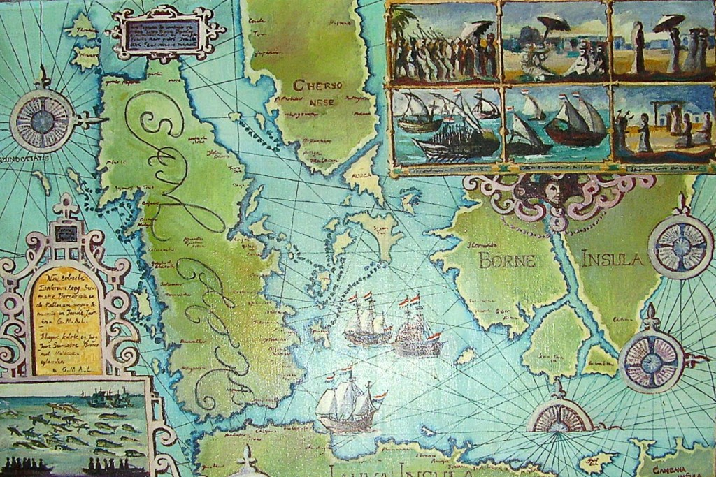 Antique Dutch map of Malacca.