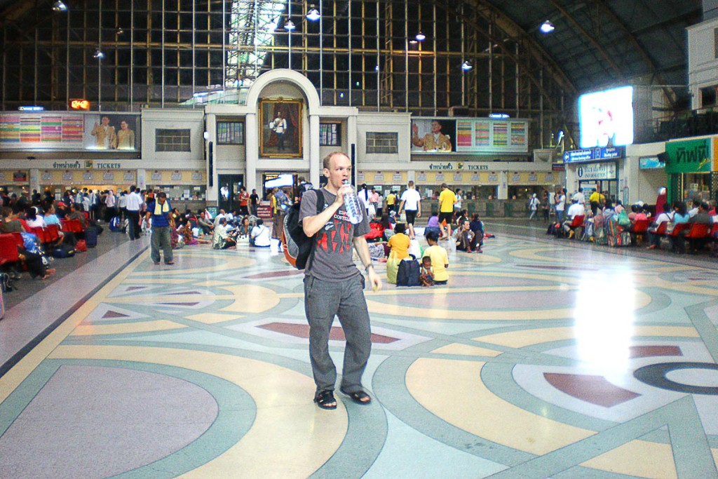 Arriving at Bangkok's main train station – and waiting to leave again.