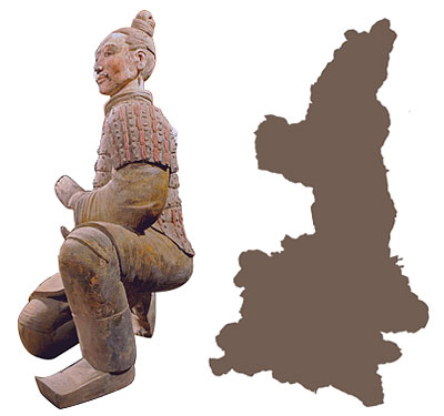 Shaanxi Province is shaped like a crouching terra-cotta warrior.