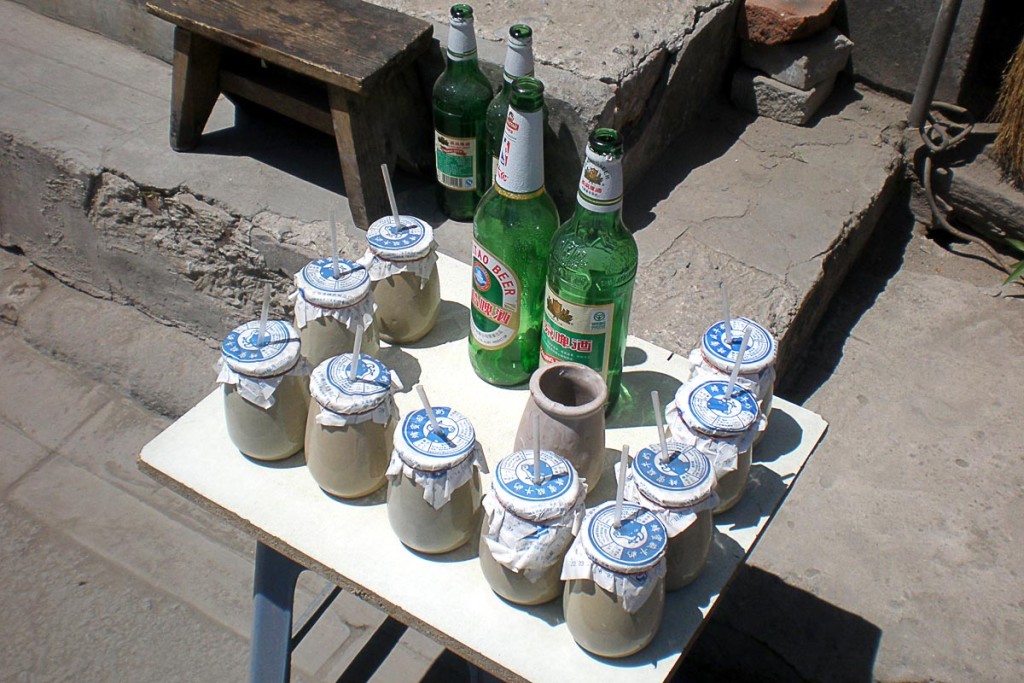 bottles-on-table-in-beijing-china-alley