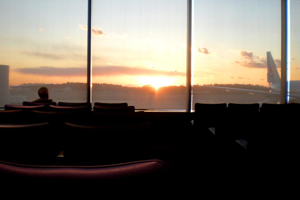 Sunset in the Tokyo airport.