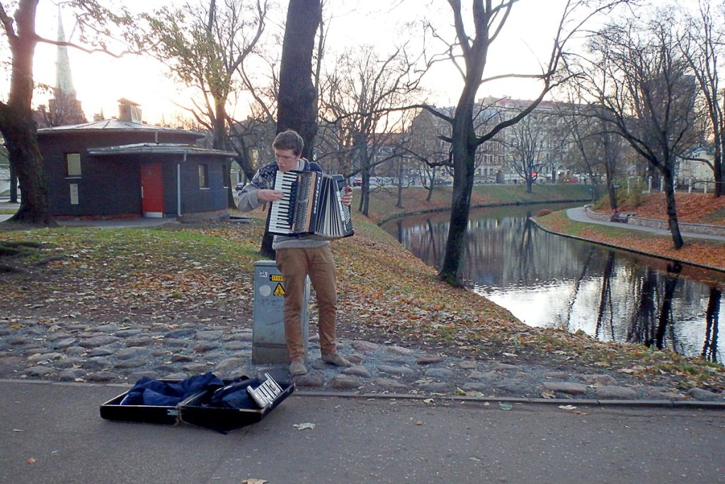 Accordionist in Rīga park