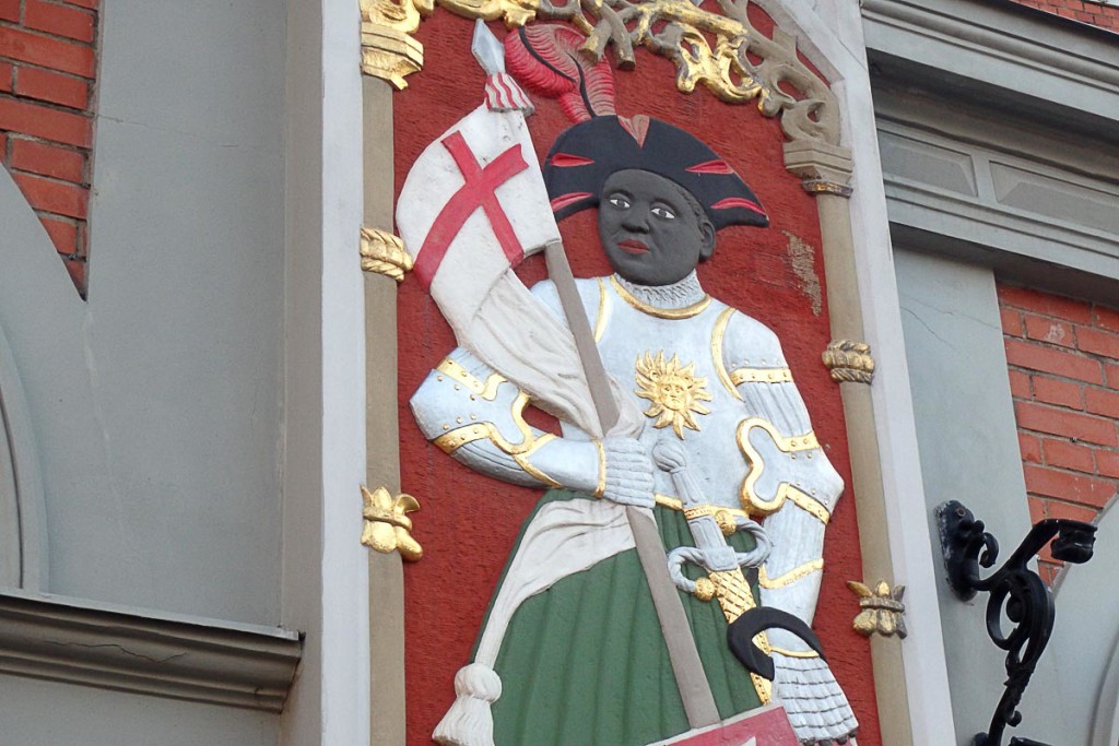 Blackhead figure from building in Rīga, Latvia