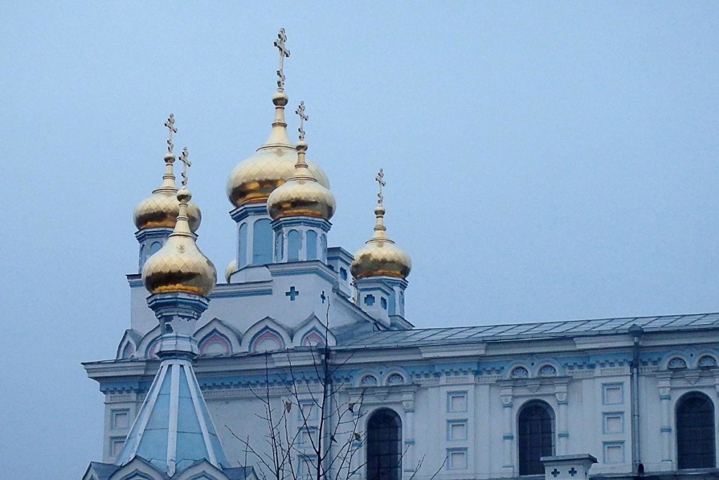 Church spires in Daugavpils