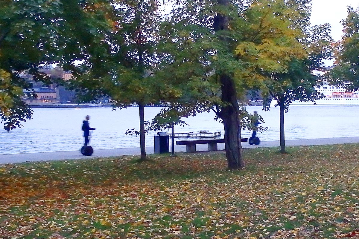 The Segway couple zipping off to their next sight.