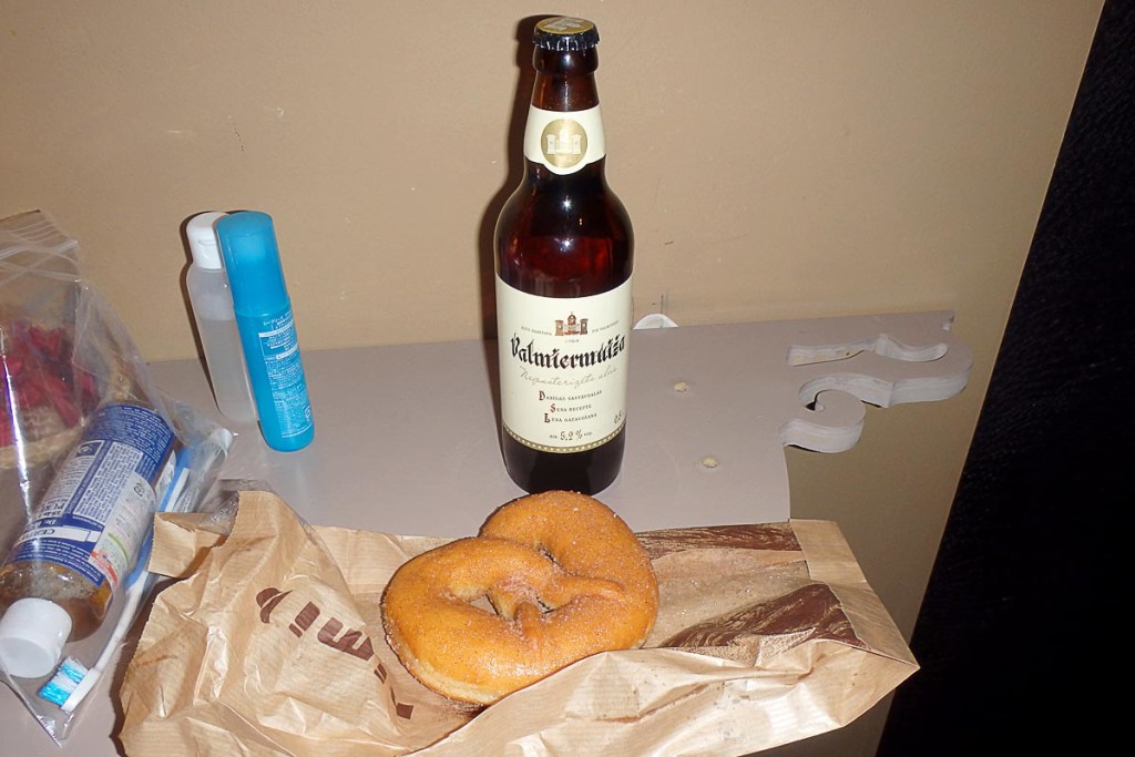 Dessert of doughnut and beer in Rīga
