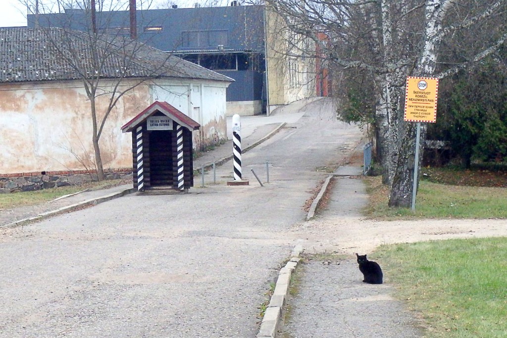 Cat guarding the Latvia-Estonia border.