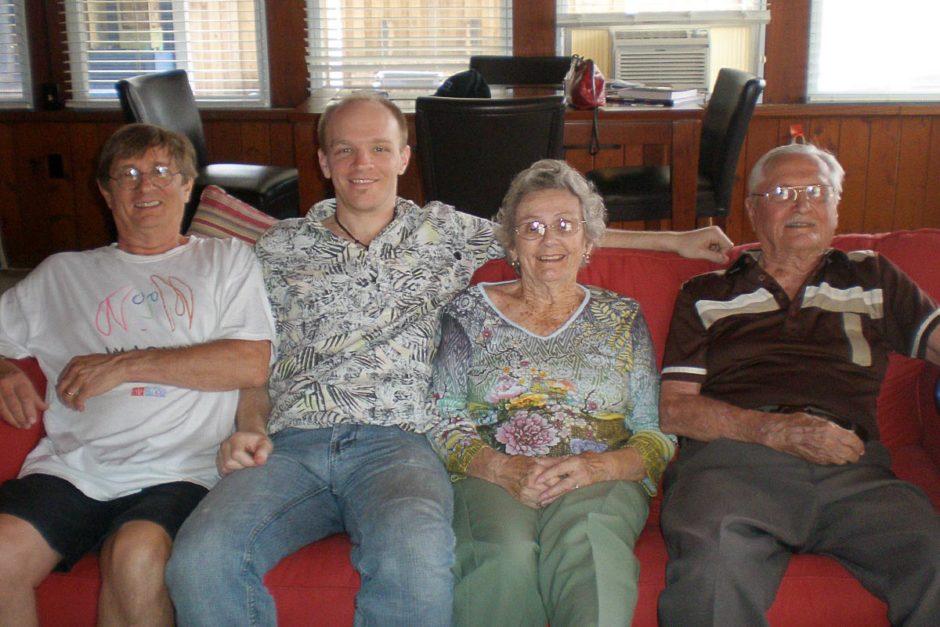 Me with my dad, Grandma, and Grandpa in 2010.