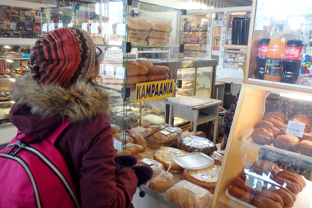 masayo-buying-bread-near-tallinn-station-estonia