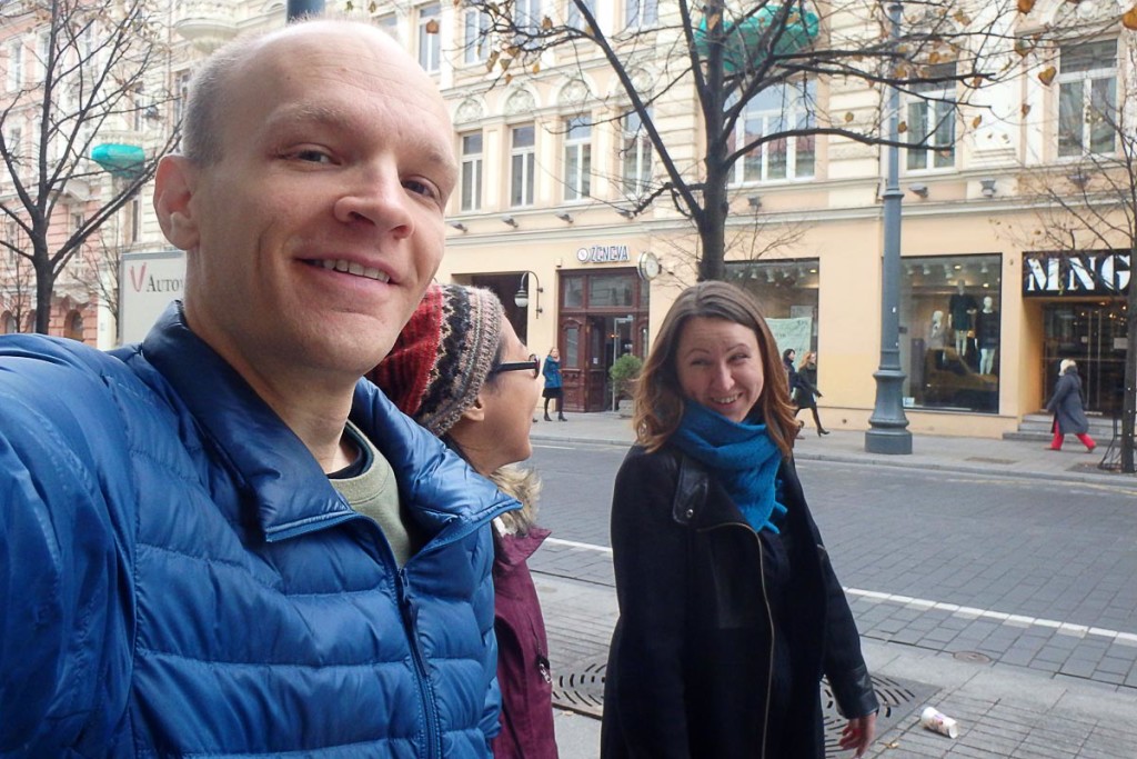 Me and Masayo and her friend Neringa in Vilnius