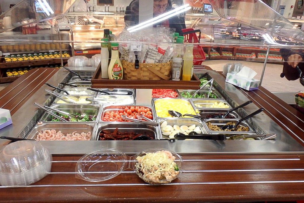 The salad bar at Rimi supermarket in Tartu.