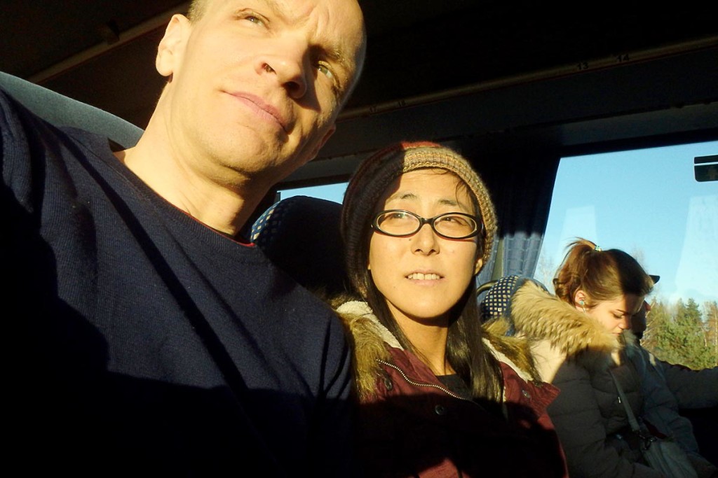 Staring at the sun on the bus to Daugavpils