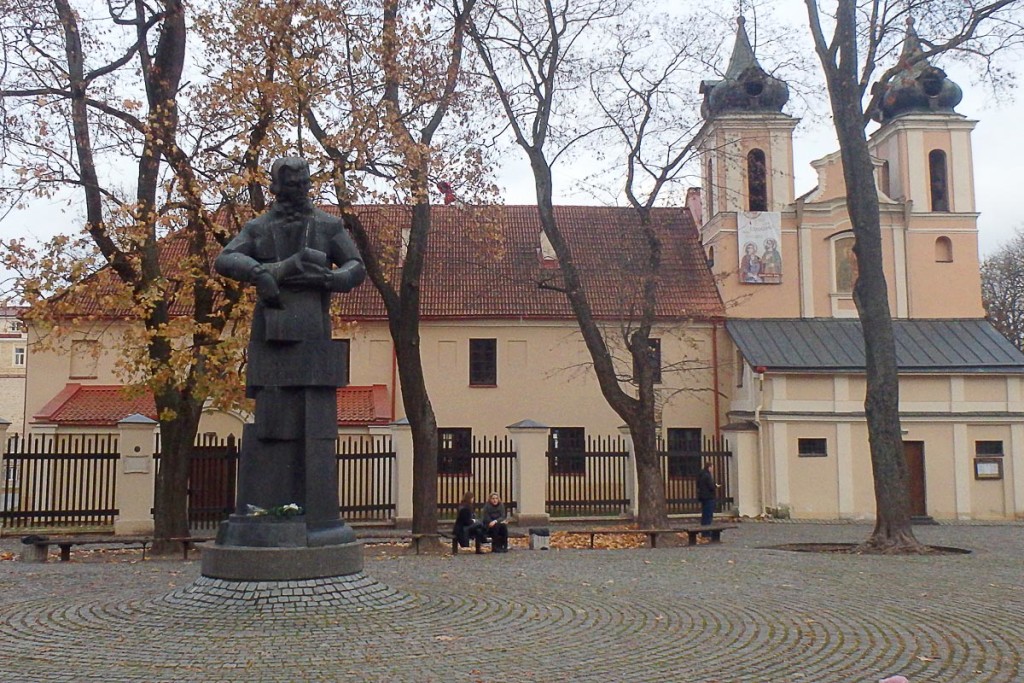 Statue in a small park in Vilnius Old Town