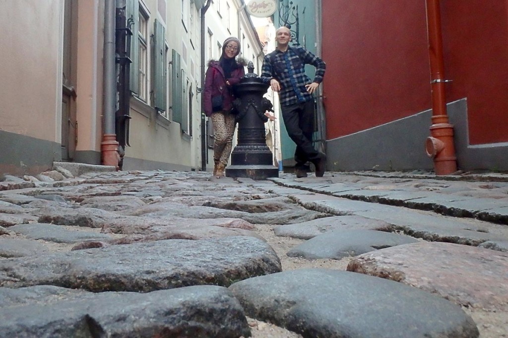 Us in an alley in Rīga's Old Town