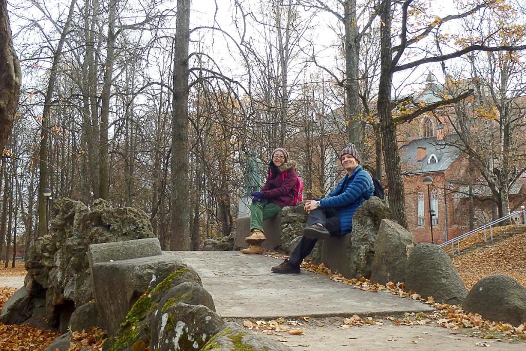 A stone bridge near the cathedral in Tartu.