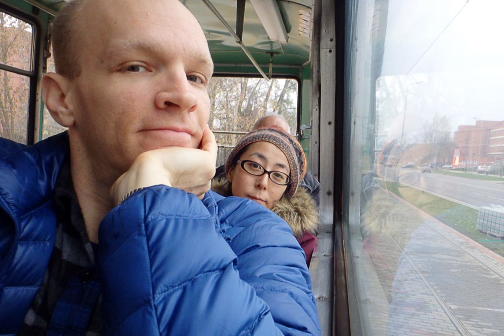 Us on the tram in Daugavpils