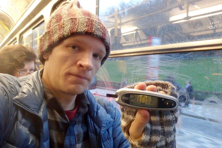#bgnow 210 on the tram. Should have trusted the math when I had that hot chocolate before. I get in my own way quite a bit with BG.