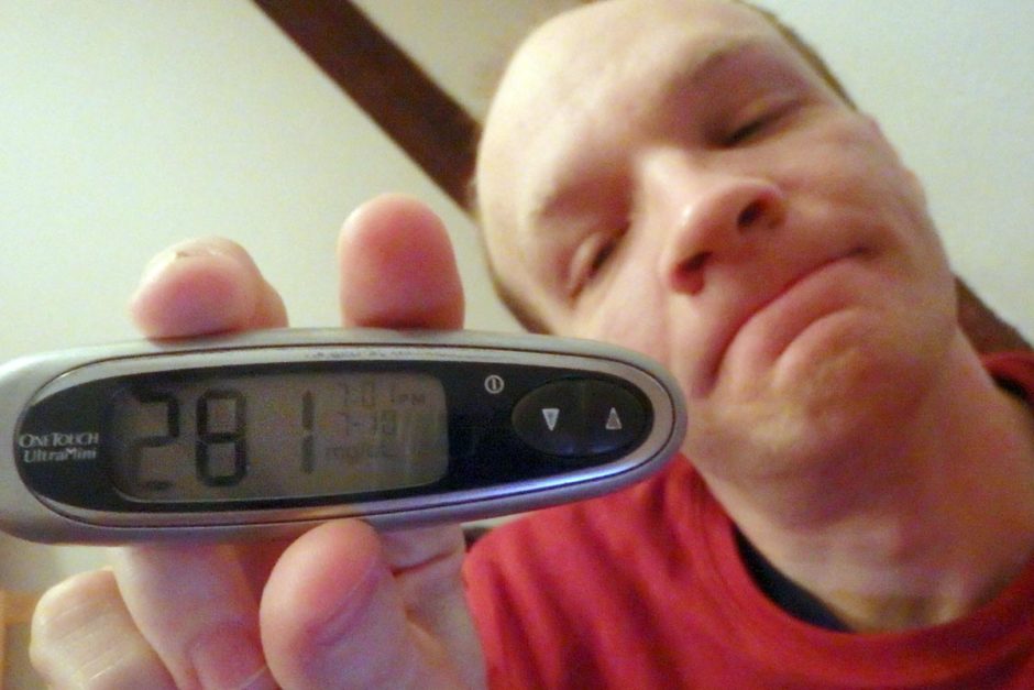 #bgnow 281 after dinner. Guess this sickness and fever is complicating my BG. I look ready for more sleep.