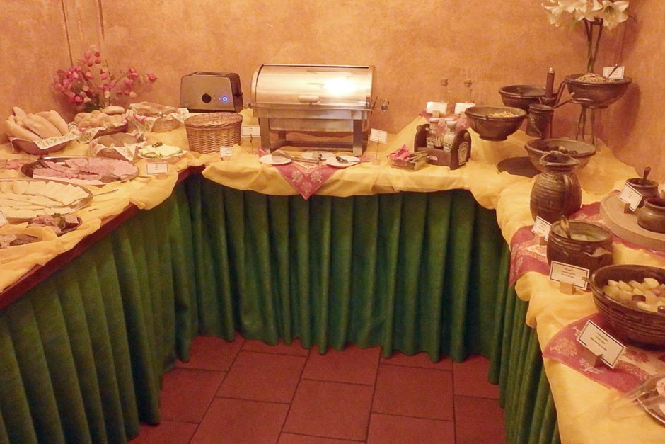 The breakfast buffet at Hotel Jelení dvůr. And this was just one of two rooms.