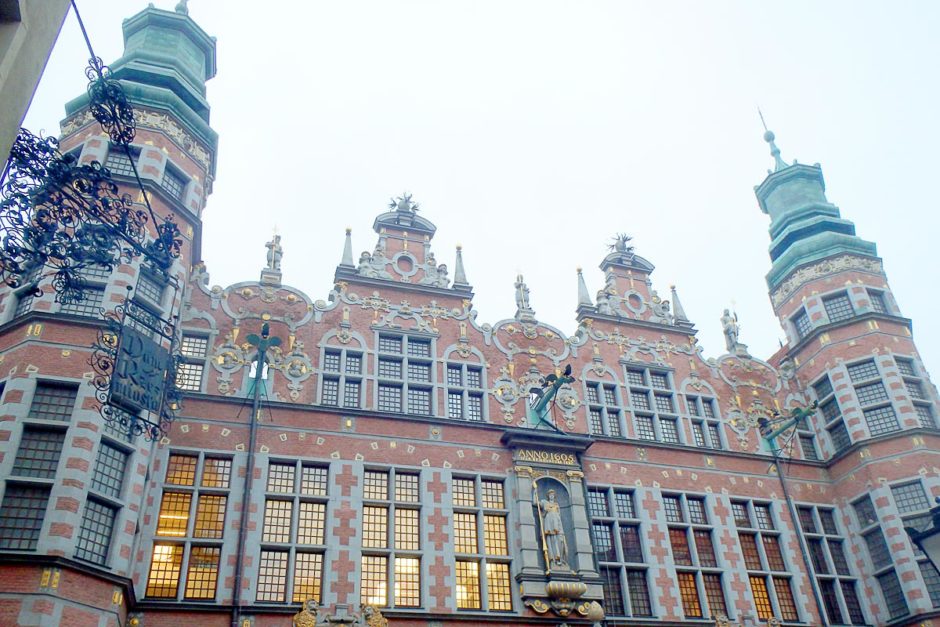 Huge ornate building face in Gdańsk.