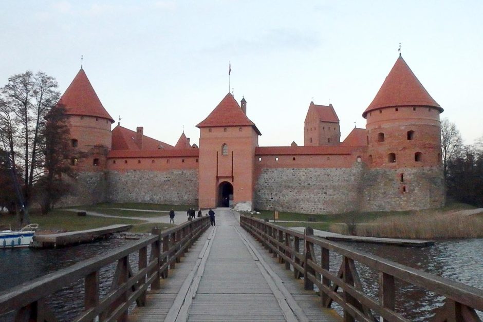 Approaching Trakai Island Castle.