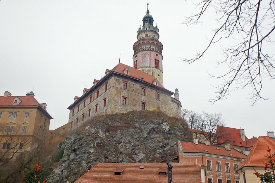 The castle as seen from down in the town.