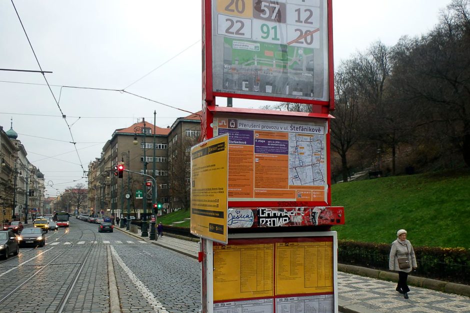 Tram stop full of confusion and half-truths.