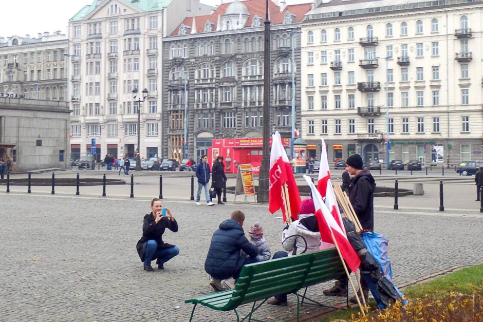 The day seemed peaceful enough to me, riot police aside.