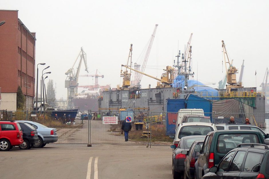 Cranes in the shipyards of Gdańsk.