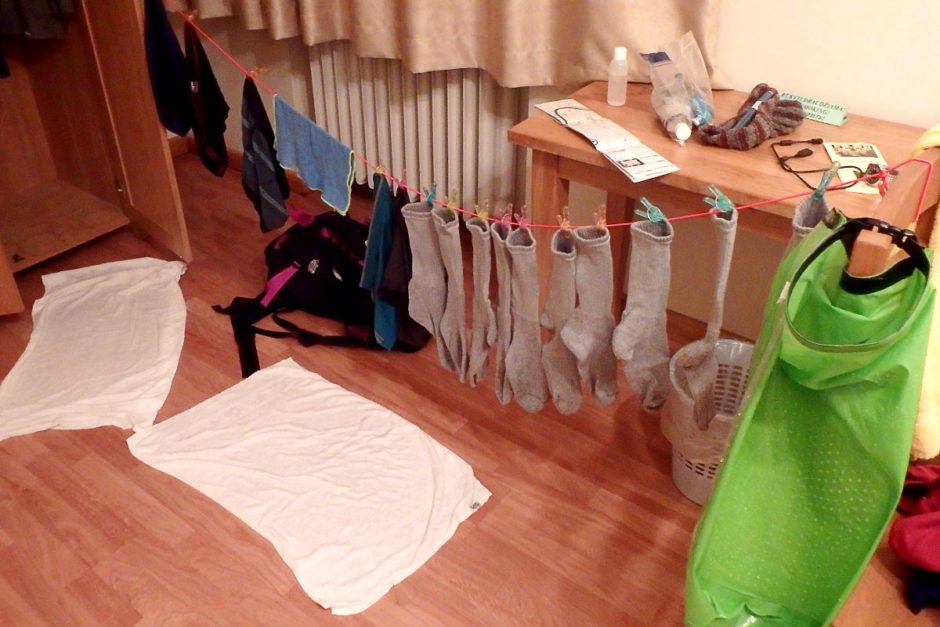 Clothes and Scrubba, hanging out to dry. Gives our room a kind of down-home feel.