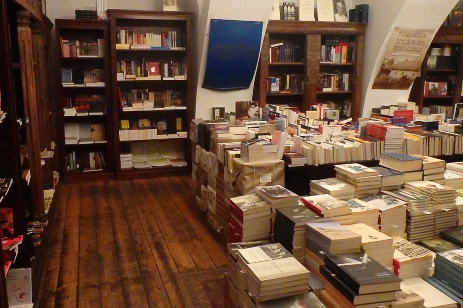 The little Jewish bookstore we bought books from in Kraków.