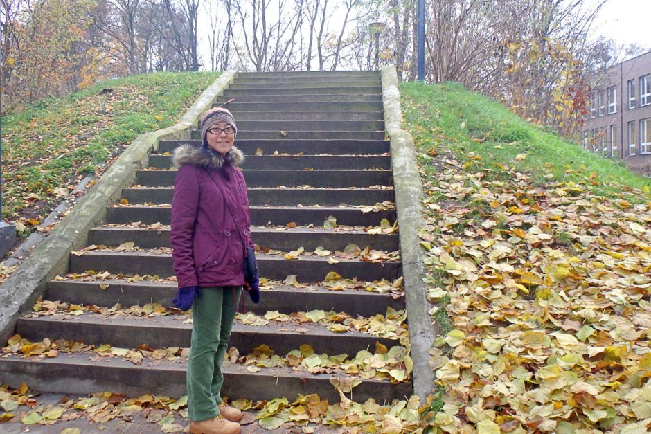 Masayo in the park we found on the edge of Gdańsk.