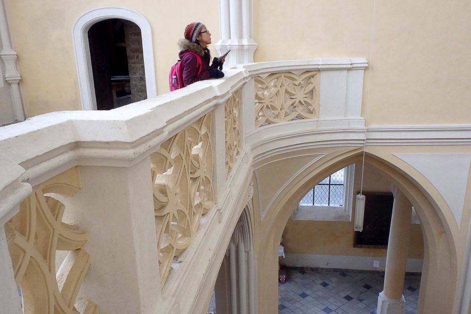 Masayo defying gravity in the upper part of the Cathdral.