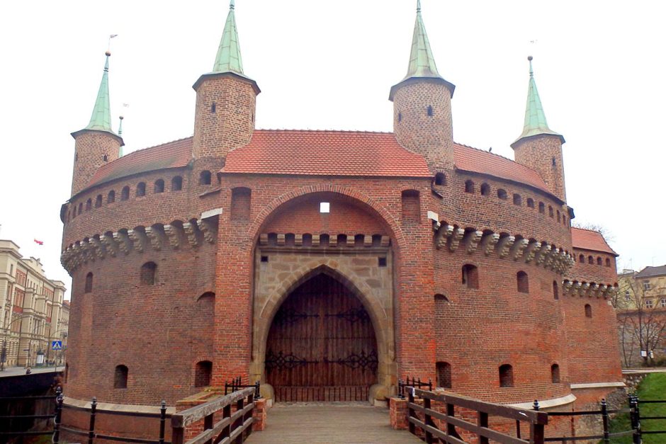 The Barbican, a big old round building near the Florian Gate in Kraków.