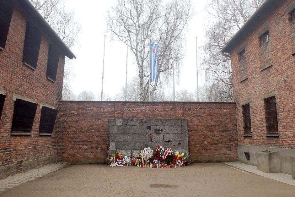 The Death Wall, where the SS shot and killed prisoners following quick "trials" in a nearby room.