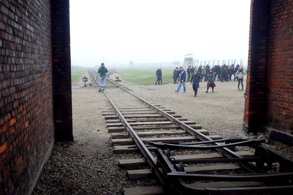 The train tracks that led into Birkenau.