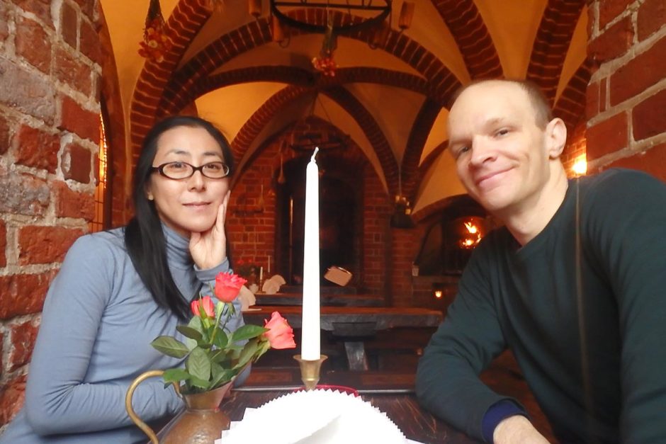 Us in our little alcove in Malbork Castle's restaurant.