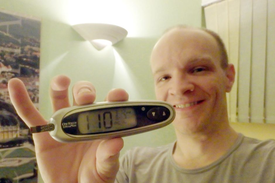 #bgnow 110 just before bed. Excellent, if a little low for before bed. I had a single tiny cookie, hoping it would be enough to keep me from being low in the night.