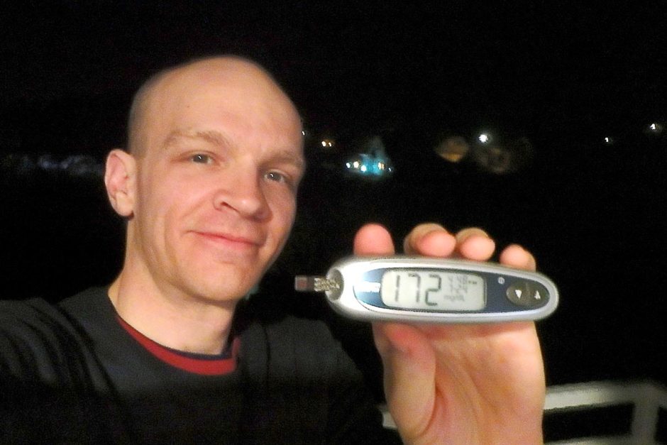 #bgnow 172 after the dinner. But it didn't really feel like it would hold — I felt like I was on a little upward trajectory, thanks no doubt to the potatoes.