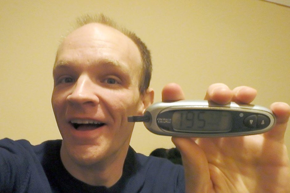 #bgnow 195 after tons of rice and several shots of liquor. That's diabetes management for the ages. Or, a bit of luck.