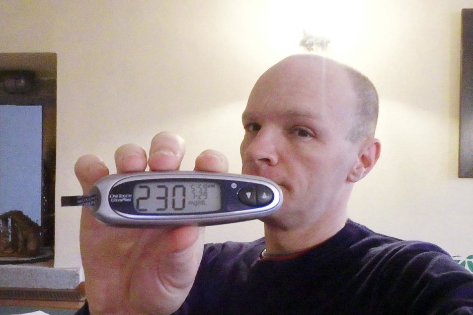 #bgnow 230, a rare (recently) high reading in the morning.