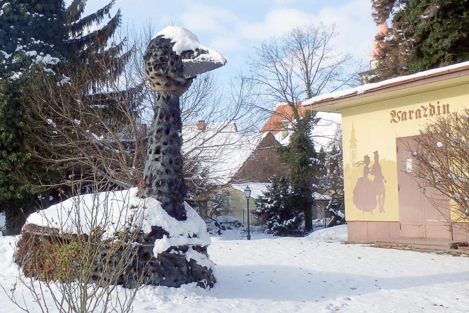 Big weird bird sculpture in a park. Because, you know, why not?