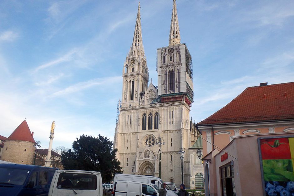 The cathedral in the north part of Zagreb.