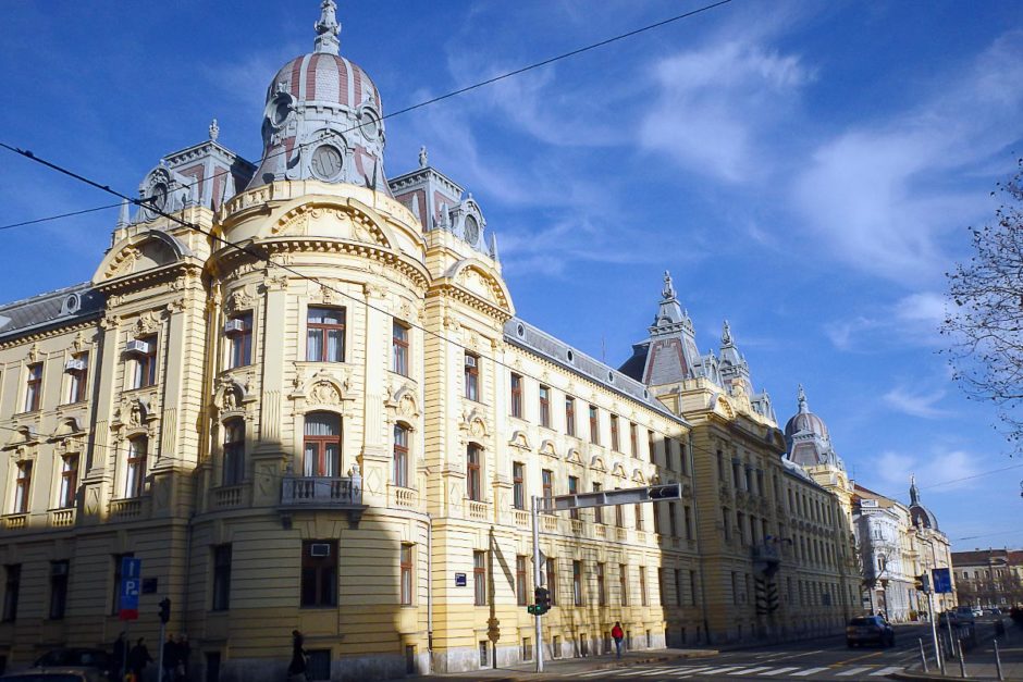 One of the many big cool old buildings in the center of Zagreb.