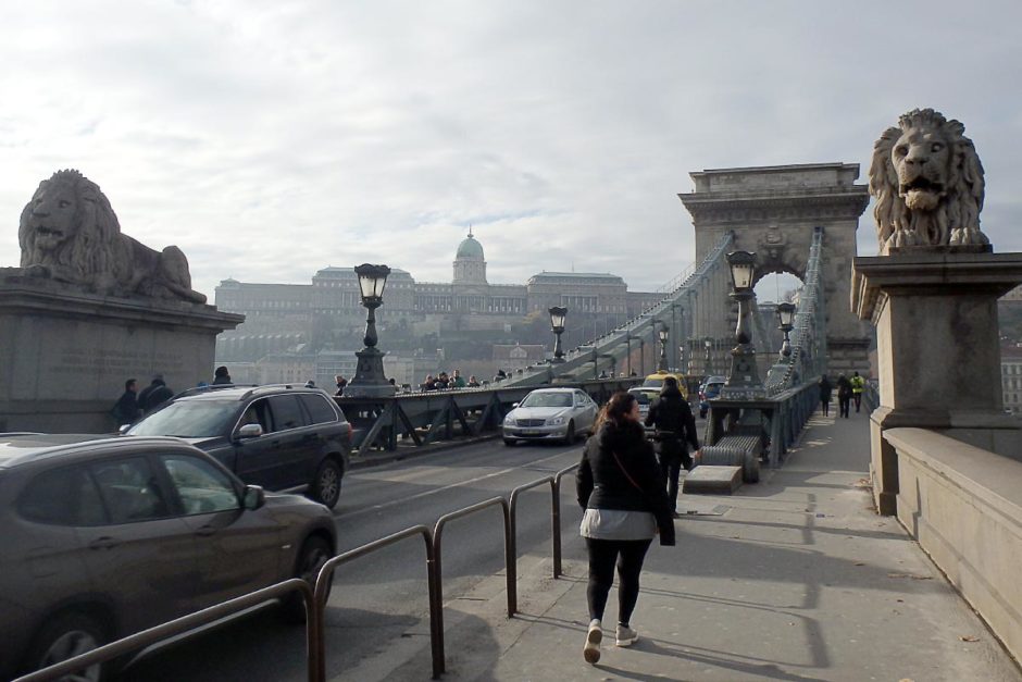 Chain Bridge, looking across the Danube from Pest towards Buda and the castle hill.