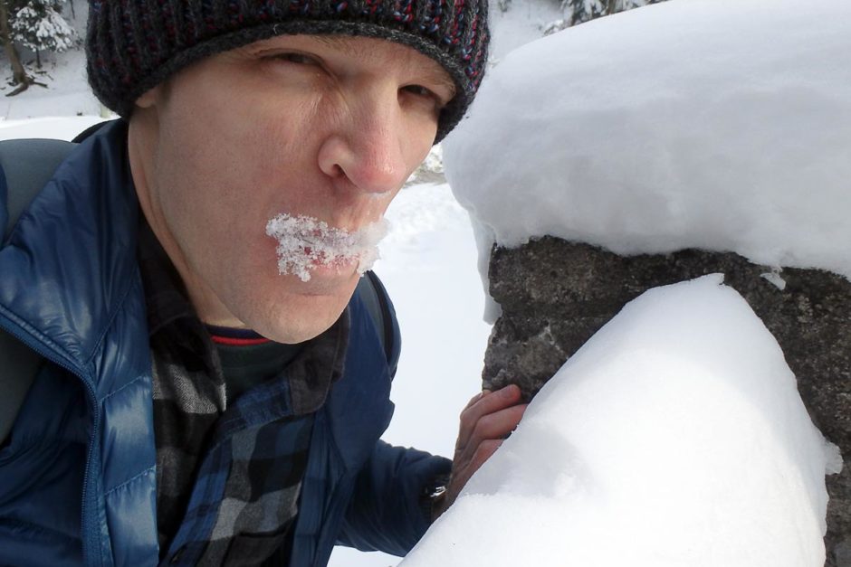 The snow looked all smooth and delicious. So I had to eat some.