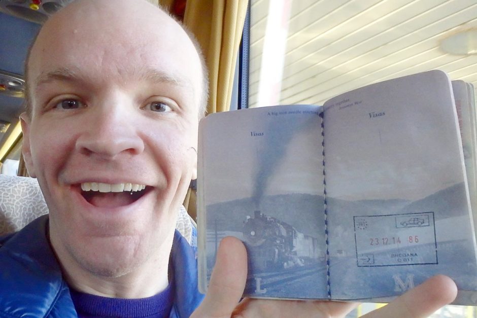 My first passport stamp since the trip began in Sweden!
