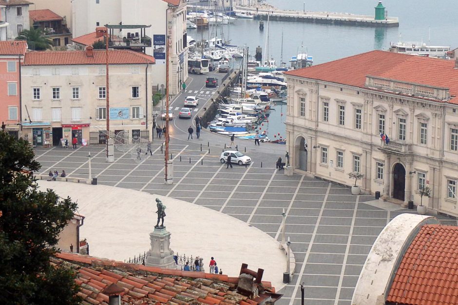 The town square as seen from the church hill.