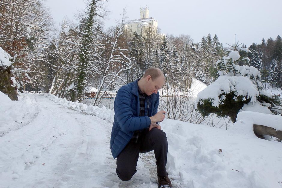 Scenic Humalog shot with snowy castle