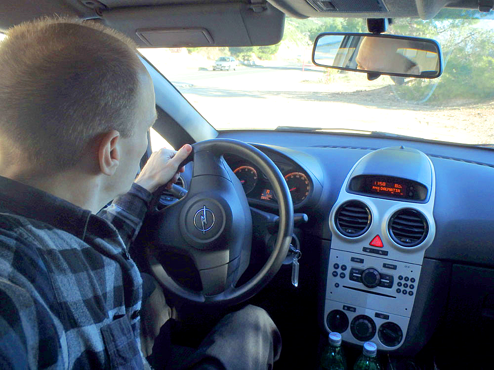 Behind the wheel in Croatia.